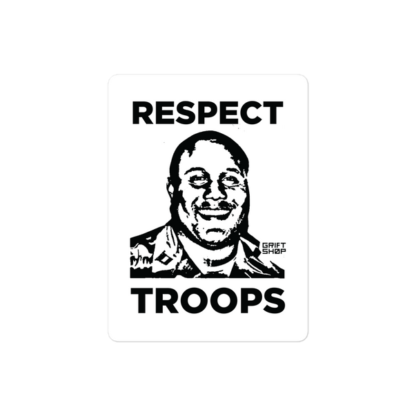 the [TROOPS] sticker